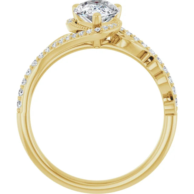 14k Pear Shape Vintage Inspired Diamond Ring