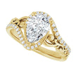 14k Pear Shape Vintage Inspired Diamond Ring