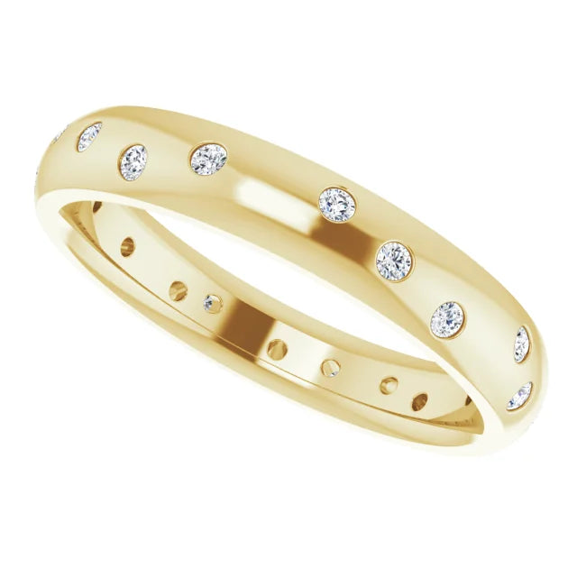 14K Yellow 1/4 CTW Diamond Scattered Accented Band