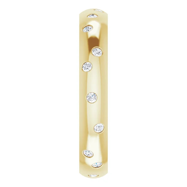 14K Yellow 1/4 CTW Diamond Scattered Accented Band