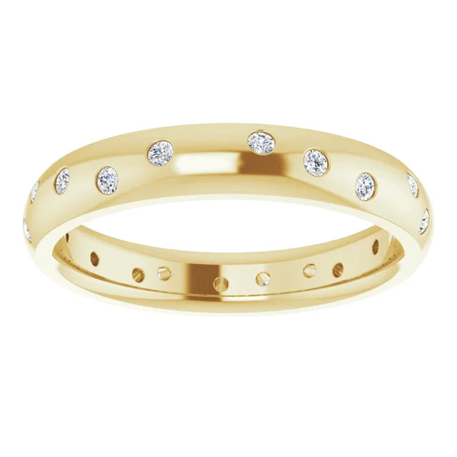 14K Yellow 1/4 CTW Diamond Scattered Accented Band