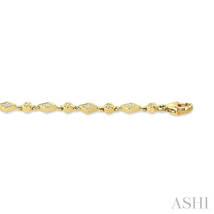 1/4ct Art Deco Kite Diamond Fashion Tennis Bracelet in 10K Yellow Gold