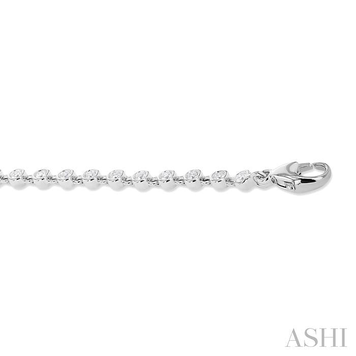 Modern 1ct Bezel Set Diamond Tennis Bracelet in 14K White Gold