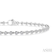 Modern 1ct Bezel Set Diamond Tennis Bracelet in 14K White Gold