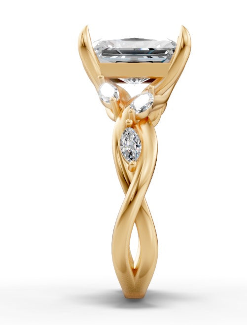 2.56 Radiant Cut Diamond Engagement Ring Floral Inspired SOLD