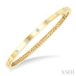 Cartier Inspired 3/8ct Flush Bezel Set Diamond Fashion Bangle in 14K Yellow Gold