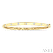 Cartier Inspired 3/8ct Flush Bezel Set Diamond Fashion Bangle in 14K Yellow Gold