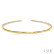 Bold & Modern 1/2ct Round Cut Diamond Claw Cuff Bangle in 14K Yellow Gold