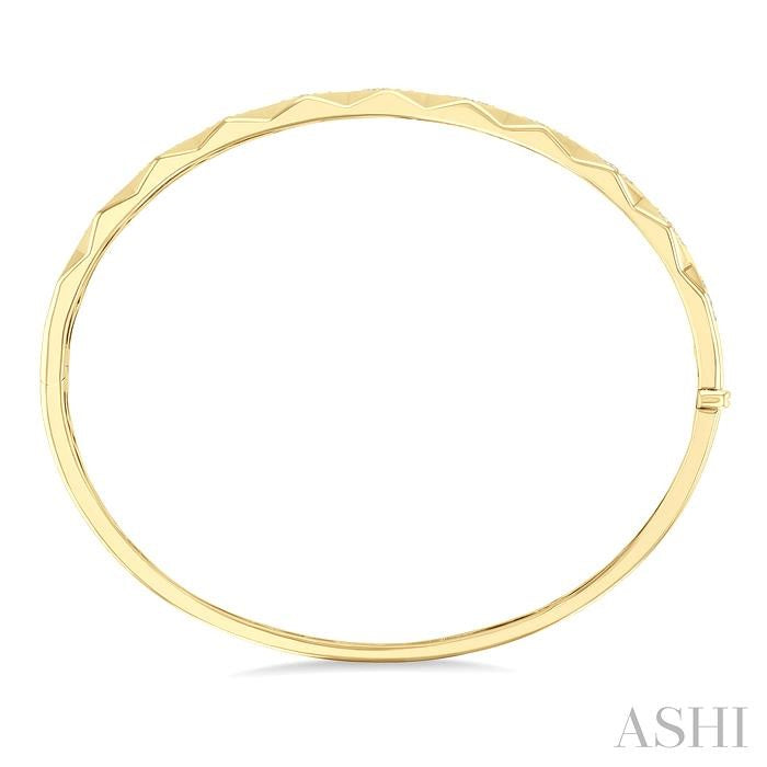 Bold & Modern 1/3ct Geometric Shape Diamond Fashion Bangle in 10K Yellow Gold