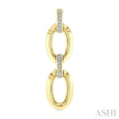 1/10 Ctw Bold Oval Link Single Cut Diamond Fashion Earring in Yellow Gold Vermeil