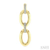 1/10 Ctw Bold Oval Link Single Cut Diamond Fashion Earring in Yellow Gold Vermeil