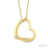 1/50 Ctw Reclined Heart Single Cut Diamond Fashion Pendant With Chain in Yellow Gold Vermeil