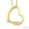 1/50 Ctw Reclined Heart Single Cut Diamond Fashion Pendant With Chain in Yellow Gold Vermeil