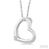 1/50 Ctw Heart Frame Round Cut Diamond Fashion Pendant With Chain in Sterling Silver