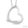 1/50 Ctw Heart Frame Round Cut Diamond Fashion Pendant With Chain in Sterling Silver