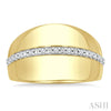 1/10 Ctw Bold Single Cut Diamond Panel Fashion Wide Band in Yellow Gold Vermeil