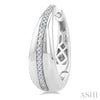 1/10 Ctw Bold Wide Round Cut Diamond Hoop Earring in Sterling Silver