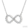 1/8 Ctw Petite Infinity Round Cut Diamond Fashion Pendant With Chain in Sterling Silver
