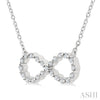 1/8 Ctw Petite Infinity Round Cut Diamond Fashion Pendant With Chain in Sterling Silver