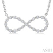 1/8 Ctw Petite Infinity Round Cut Diamond Fashion Pendant With Chain in Sterling Silver