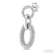 1/10 Ctw Single Cut Diamond Bold Oval Shape Rope Link Earrings in Sterling Silver