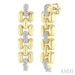 1/10 Ctw Bold Panther Link Single Cut Diamond Fashion Earring in Yellow Gold Vermeil