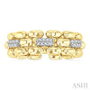1/10 Ctw Bold Panther Link Single Cut Diamond Fashion Ring in Yellow Gold Vermeil