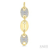 1/10 Ctw Bold Mariner Link Single Cut Diamond Fashion Earring in Yellow Gold Vermeil