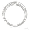 1/10 Ctw Split Criss Cross Single Cut Diamond Fashion Ring in Sterling Silver