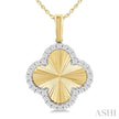 Clover fluted diamond fashion pendant