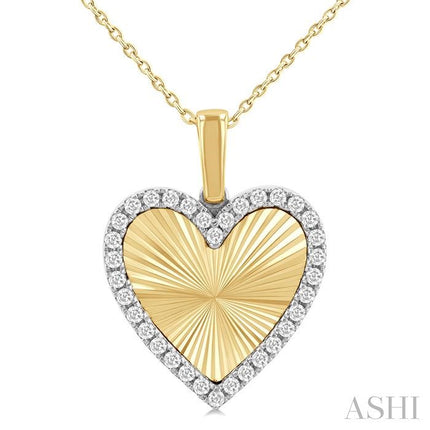 Heart shape fluted diamond fashion pendant