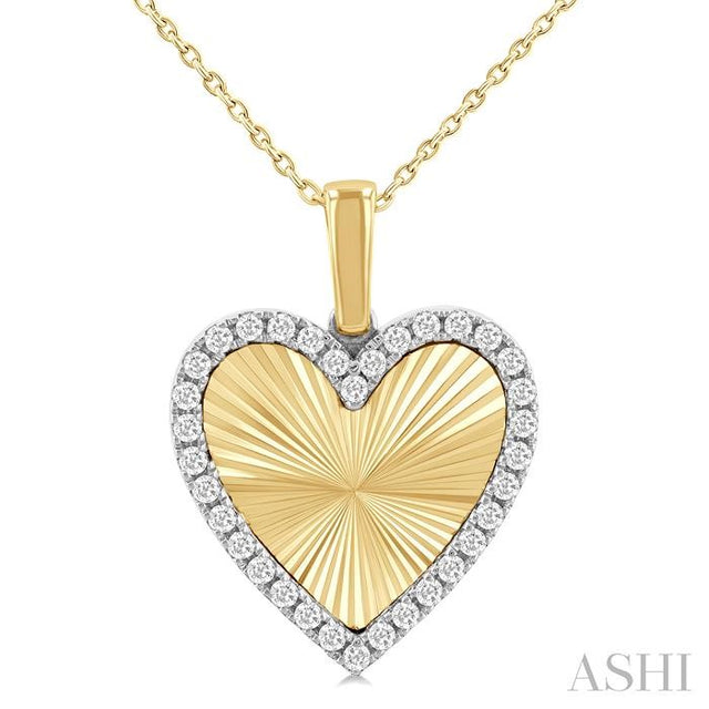 Heart shape fluted diamond fashion pendant