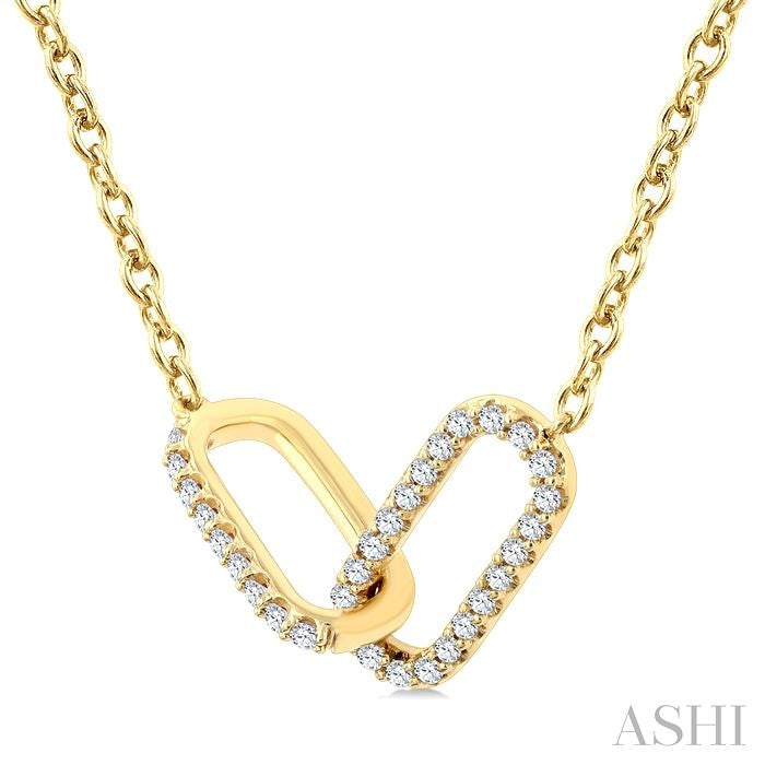 1/4ct Diamond Paperclip Interlock Fashion Pendant in 10K Yellow Gold