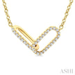 1/4ct Diamond Paperclip Interlock Fashion Pendant in 10K Yellow Gold