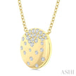 1/5ct Round Cut Diamond Circle Mosaic Fashion Pendant With Chain in 10K Yellow Gold