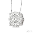 Beautiful 1/2 Ctw Lovebright Round Cut Diamond Pendant in 14K White Gold