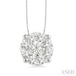 Beautiful 1/2 Ctw Lovebright Round Cut Diamond Pendant in 14K White Gold