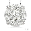 Beautiful 1/2 Ctw Lovebright Round Cut Diamond Pendant in 14K White Gold
