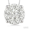 Beautiful 1/2 Ctw Lovebright Round Cut Diamond Pendant in 14K White Gold