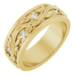 14k Gold Sculptural Diamond Band