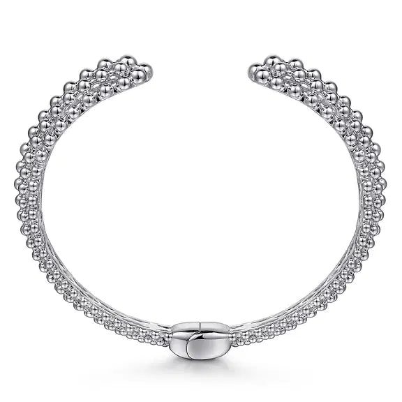 Sterling Silver Bujukan Beaded Split Bangle