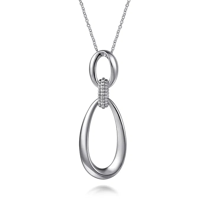 Sterling Silver Bujukan Drop Pendant Necklace