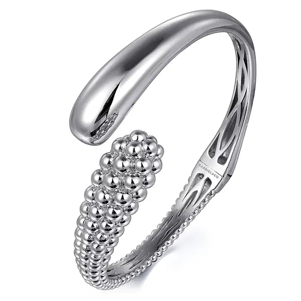 Sterling Silver Pave Bujukan Bypass Bangle