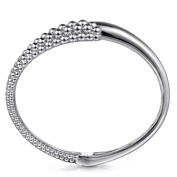 Sterling Silver Pave Bujukan Bypass Bangle