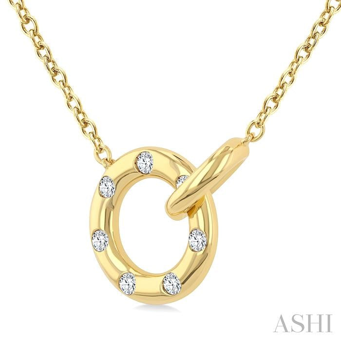 1/6ct Diamond Interlocked Circle Fashion Petite Pendant in 10K Yellow Gold