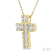 14K Yellow Gold Diamond Cross 1/2ctw