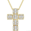 14K Yellow Gold Diamond Cross 1/2ctw