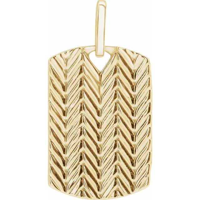 14k Gold Pattern Dog Tag