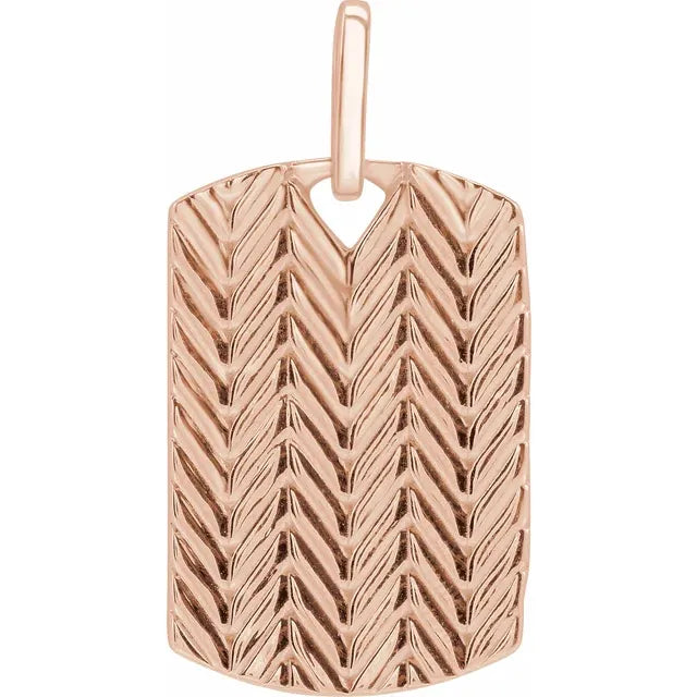 14k Gold Pattern Dog Tag