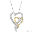 Interlocked Diamond Heart Pendant